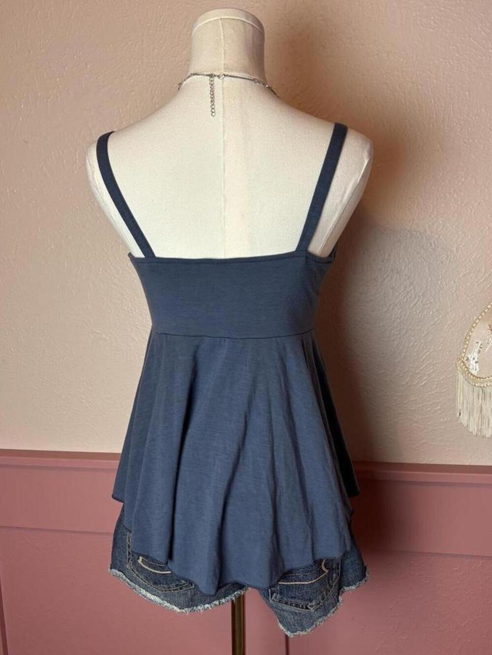 No Boundaries early 2000s deadstock navy studded nwt grunge babydoll cami top - Picture 4 of 8